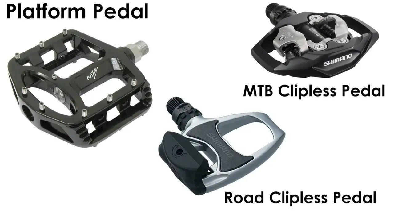 Różne rodzaje pedałów rowerowych: platformowe, MTB clipless i szosowe clipless. Wybierz odpowiednie dla siebie!
