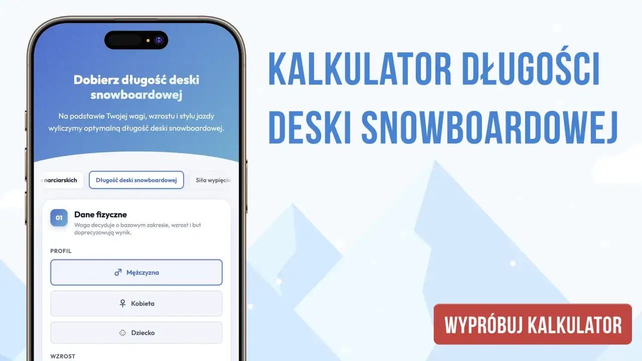 Kalkulator długości deski snowboardowej pomoże dobrać idealną deskę na podstawie wagi, wzrostu i stylu jazdy.